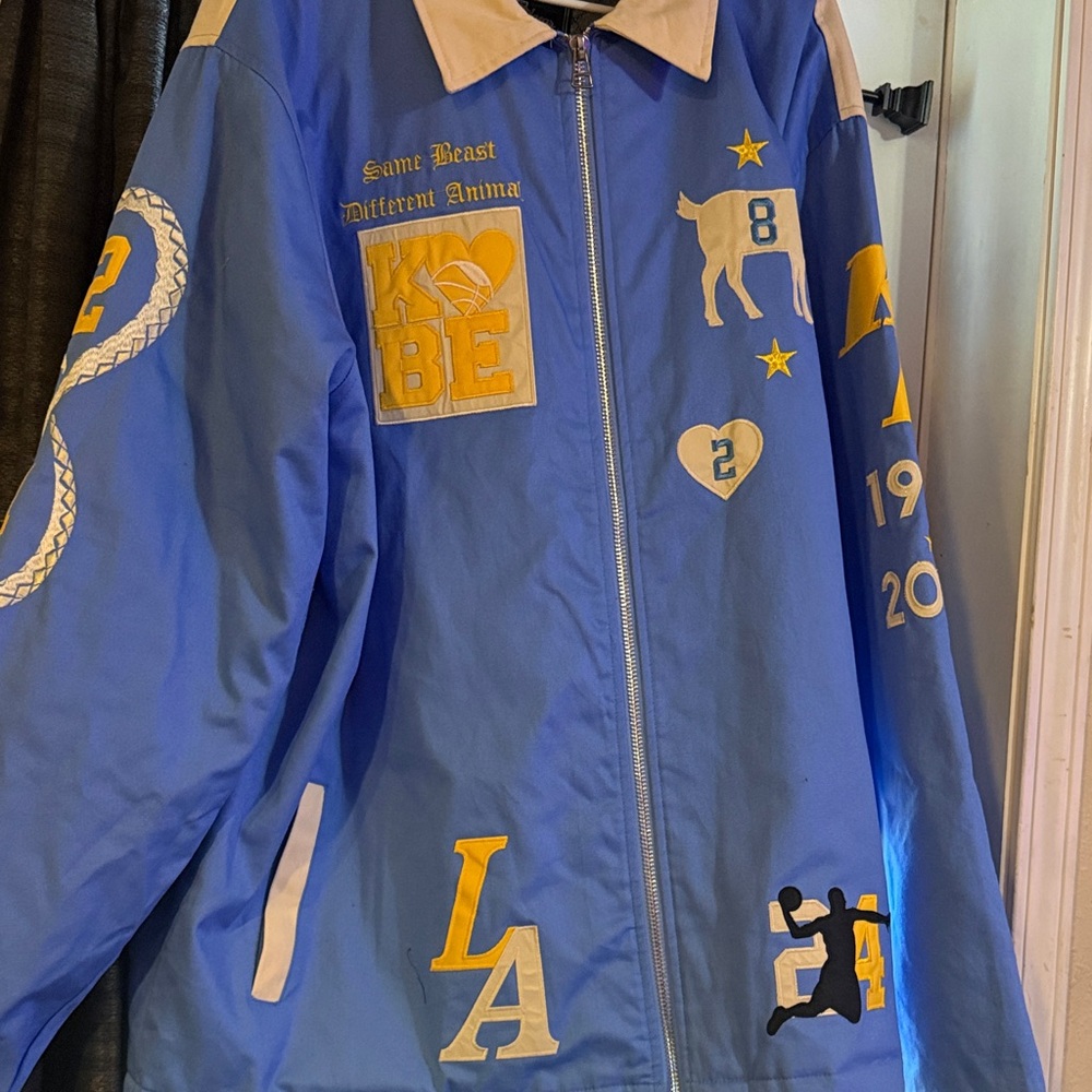 Blue and White Men's Varsity Jacket